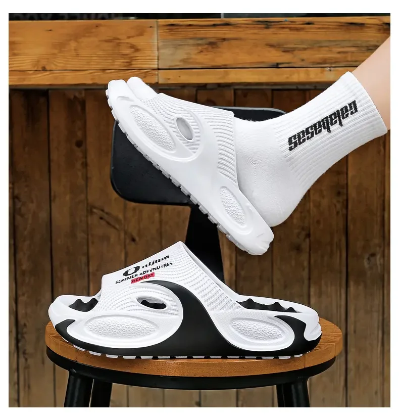 Sommer-Outdoor-Bekleidung für Damen und Herren: Dickbesohlte, geruchsabweisende und rutschfeste Herren-Slipper, Zweifach-Tragbare Strand-Sandalen und -Slipper – Detail 16