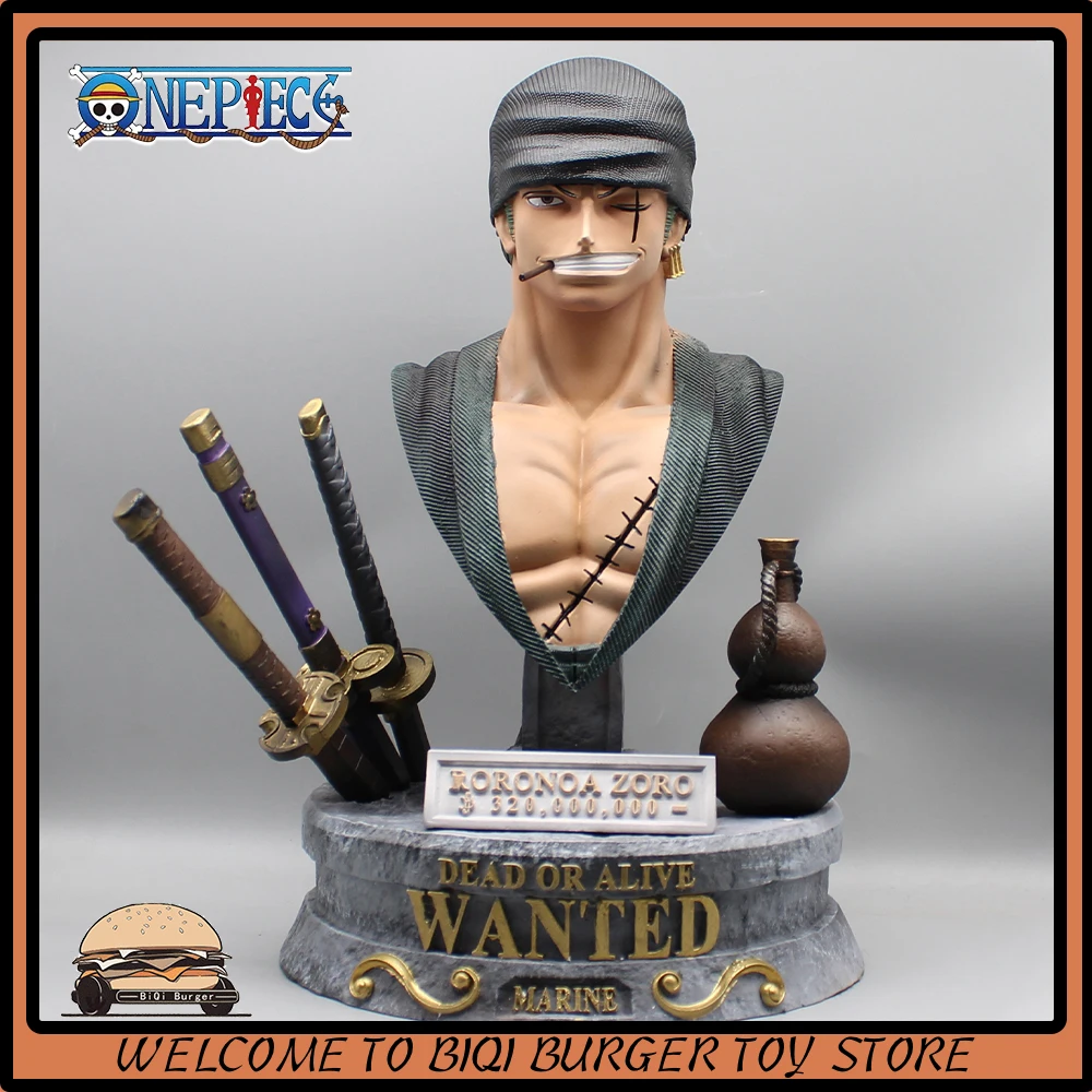 

37cm One Piece Figure Roronoa Zoro Half-Length Anime Figurine Pvc Gk Statue Collectible Model Doll Room Decoration Toy Kid Gifts