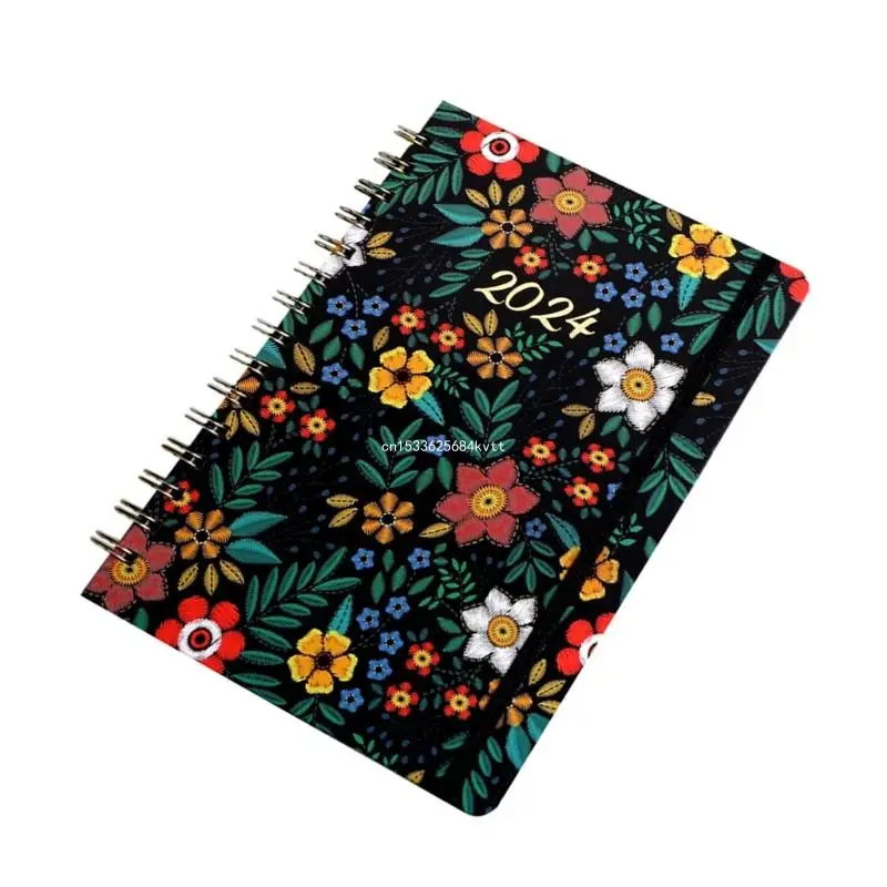 2024 Weekly Monthly Planner Twin-coil Binding Planner Notebook Appointment Book Dropship