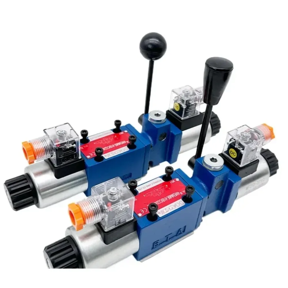 Hydraulic manual and electric integrated electromagnetic reversing solenoid valve