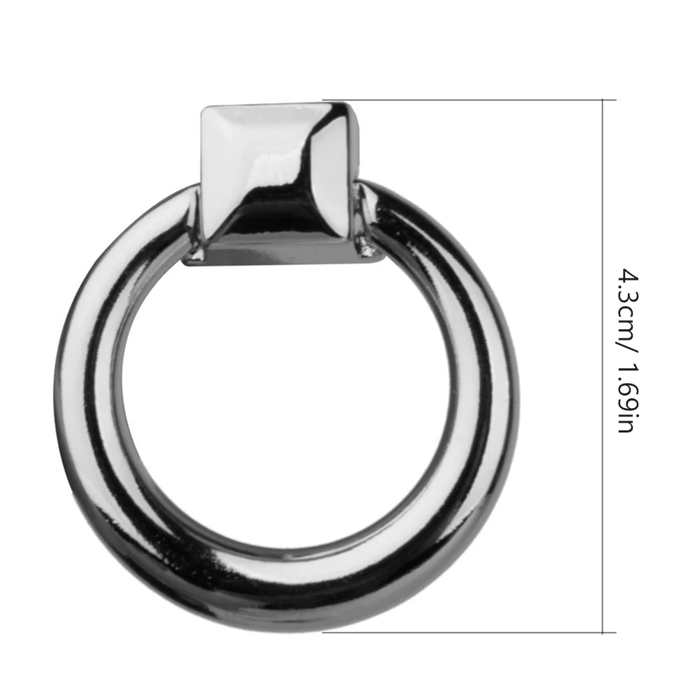 

10pcs Modern Silver Drawer Pull Handles Ring Knob For Cabinet Cupboard Door Bin Hardware Round Pull Handle Organizers