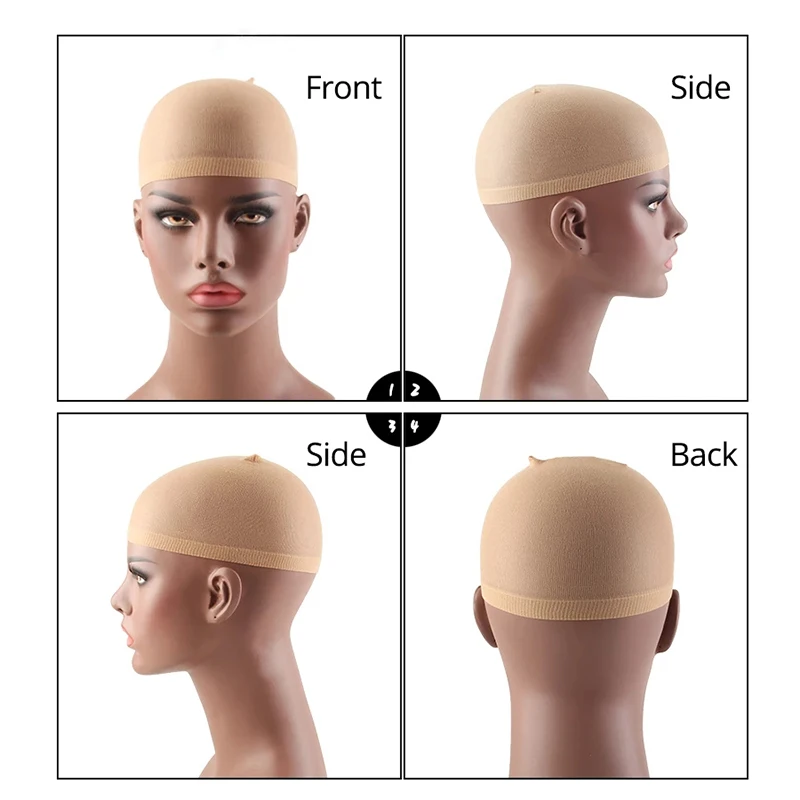 【B】High Quality Wig Cap Lined With Mesh Black Ladies Real Hair Lace Forehead Wig