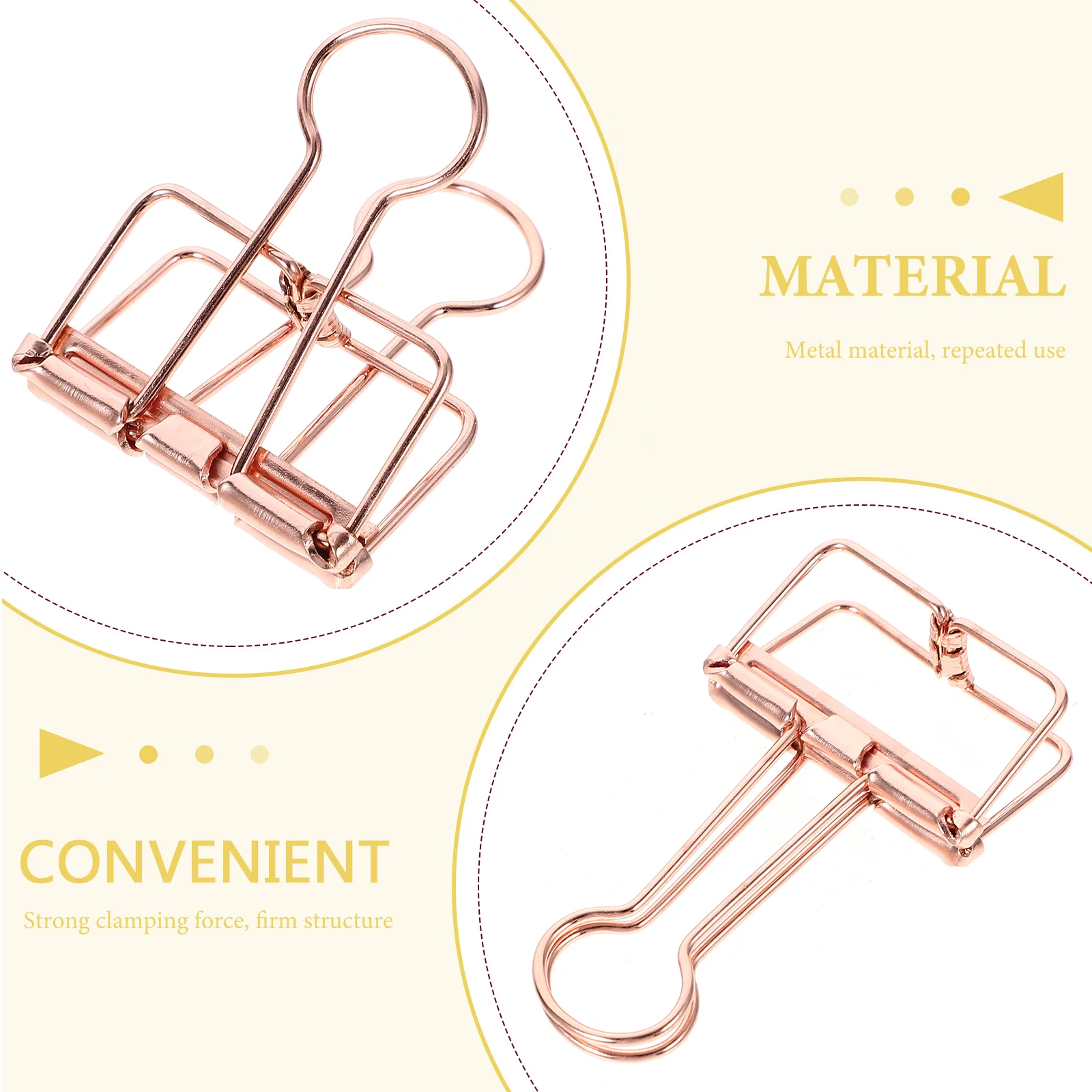 10 Pcs Folder Binder Clips Metal Document Book Office Supplies Paper Alloy Home