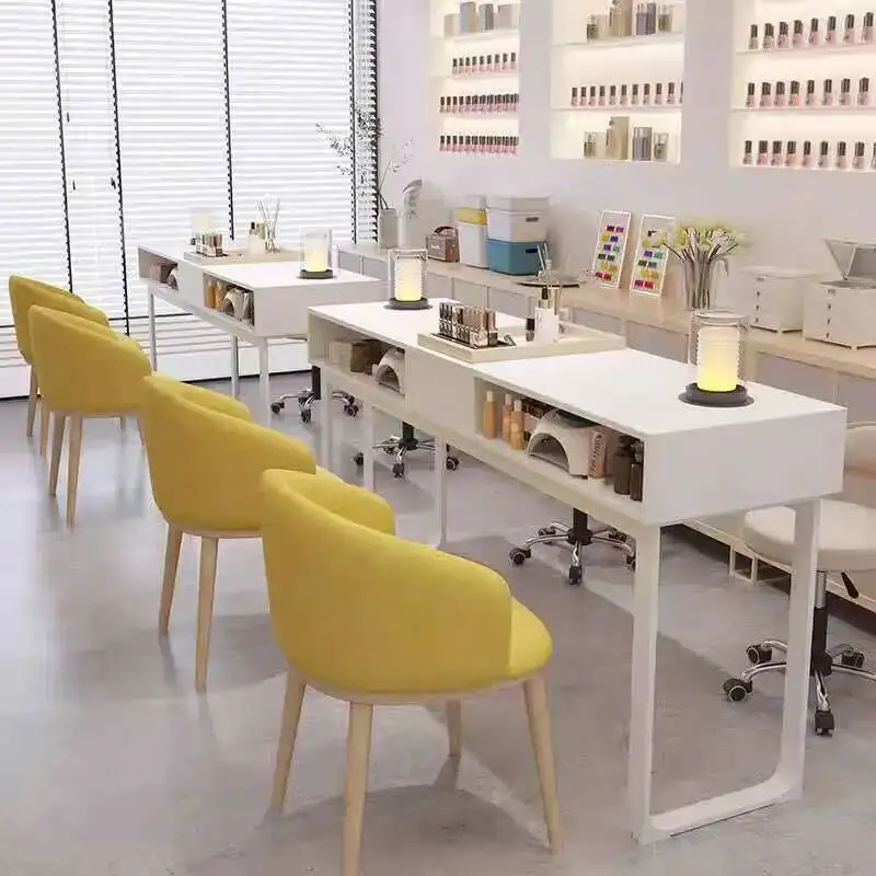 

Modern Simple Nail Tables Wooden Makeup Professionals Manicure Tables Salon Accent Manicure Tafel Nails Salon Furniture CM50ZJ