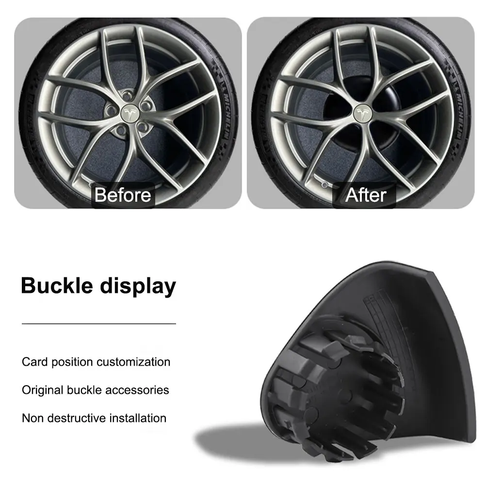 For Tesla Model 3 Wheel Cap Hub Cap Car 19 Inch Wheel P Version Modification Wheel Cap Kit Tyre Nut Bolt Exterior Decoration