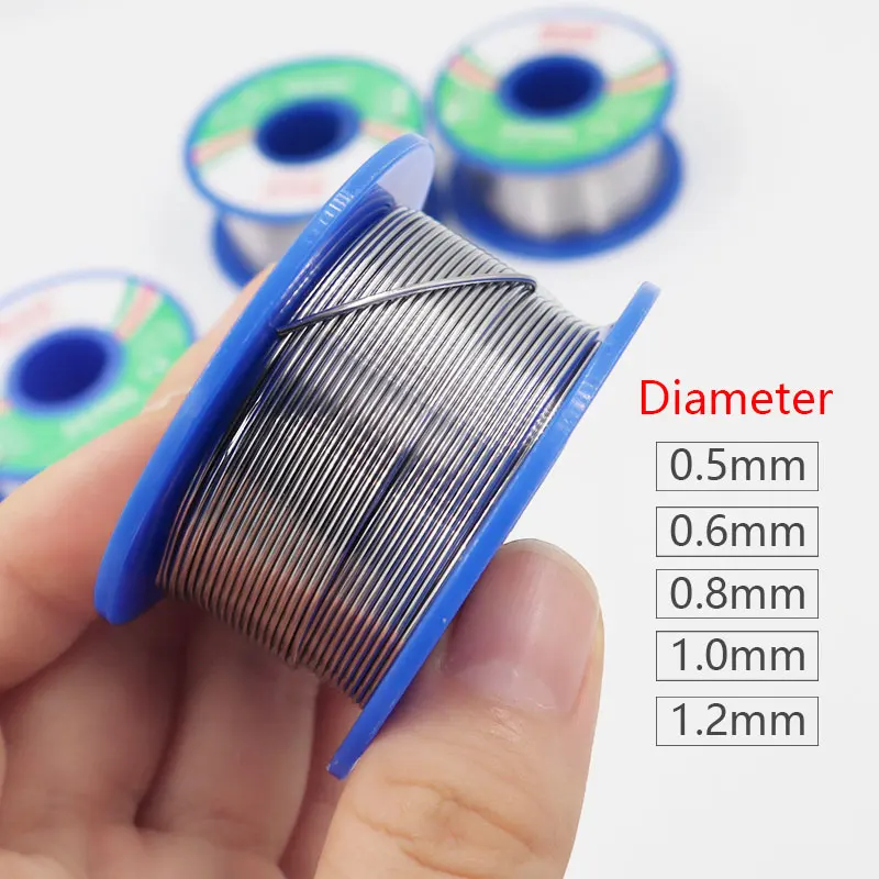 1 قطعة 60/40 لحام سلك الصنوبري الأساسية القصدير لحام سلك لحام لحام الجريان 1.5-2.0% سلك الحديد بكرة 50 جرام قطر 0.5 0.6 0.8 1 1.2 مللي متر #2