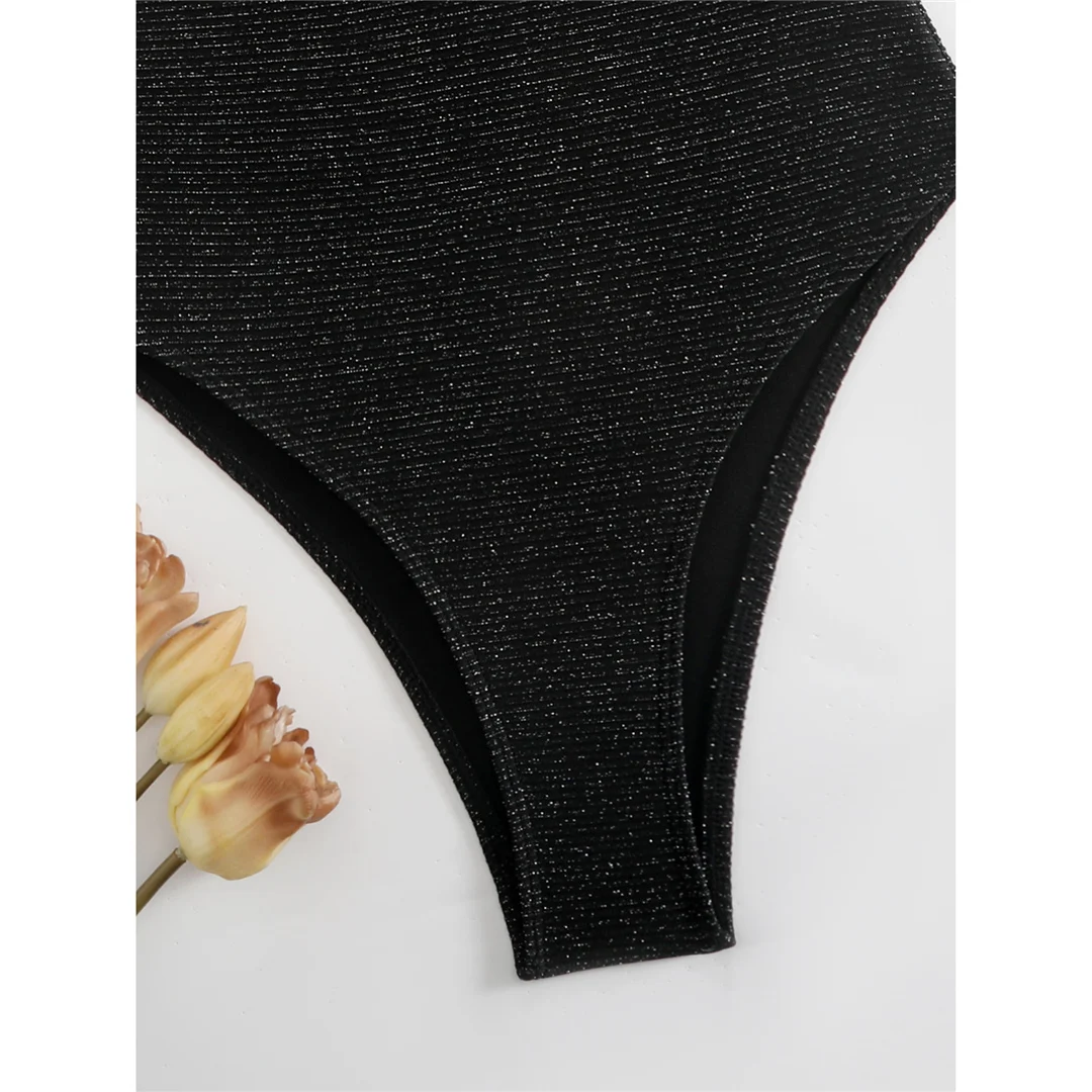 S - XL Glitzernder, funkelnder, ausgeschnittener Einteiler-Badeanzug für Damen, Badebekleidung, Monokini mit hohem Beinausschnitt, Badeanzug, Badebekleidung, Schwimmbekleidung V7369 – Detail 15