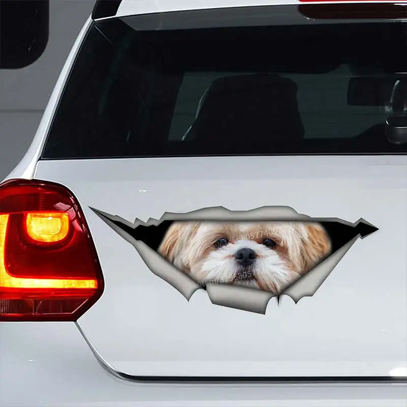 

Shih tzu Dog Pet Car Sticker Waterproof Vinyl Decal on Bumper Rear Window Laptop Self-adhesive Decal For Car Accessories SH309