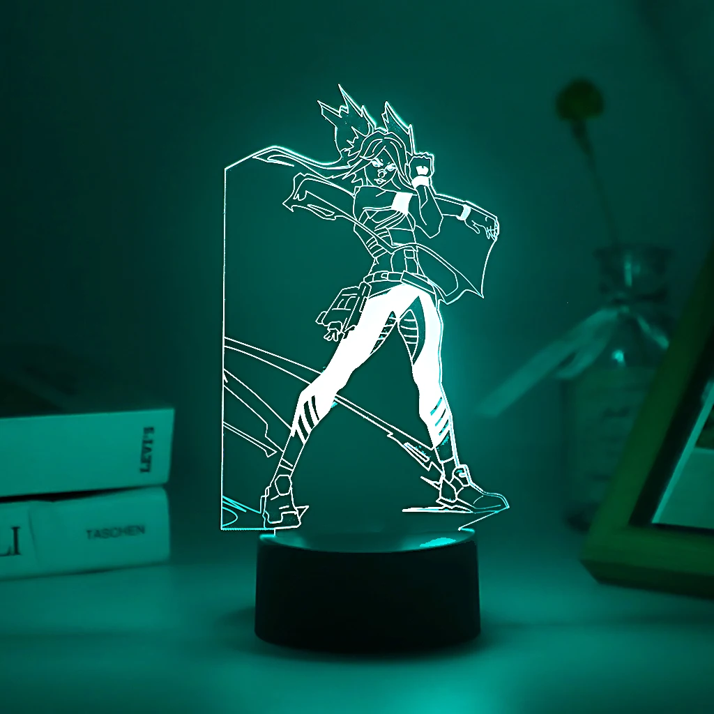 Hot Gaming Valorant Neon 3D led Nightlight Omen Viper Figure Colorful Table Lamp For Gamer Game Room Light Decor Dropshipping