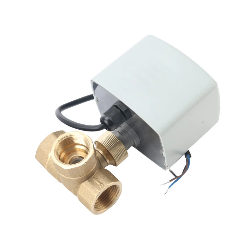 DN15 DN20 DN25 DN50 3 ways Motorized Ball Valve 220V 12V 24V 3-Wire 2 Control Brass Electric Ball Valve Big Torque Metal Motor