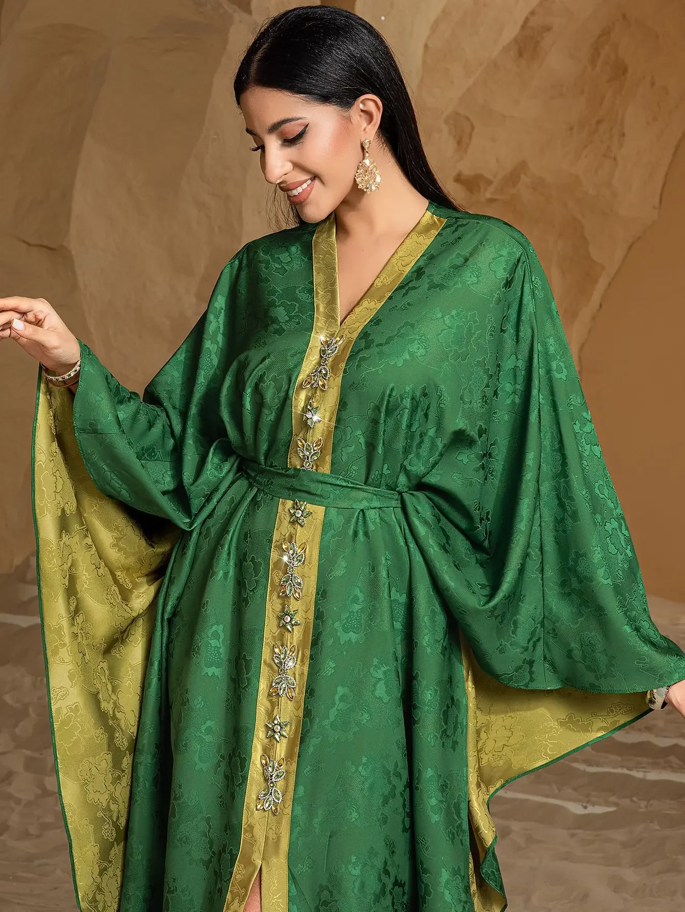 

Роскошные атласные абайи для женщин, мусульманское платье с бриллиантами в Дубае, Ид Джеллаба, Турция, кафтан, марокканский кафтан, женский халат, ислам Джалабия