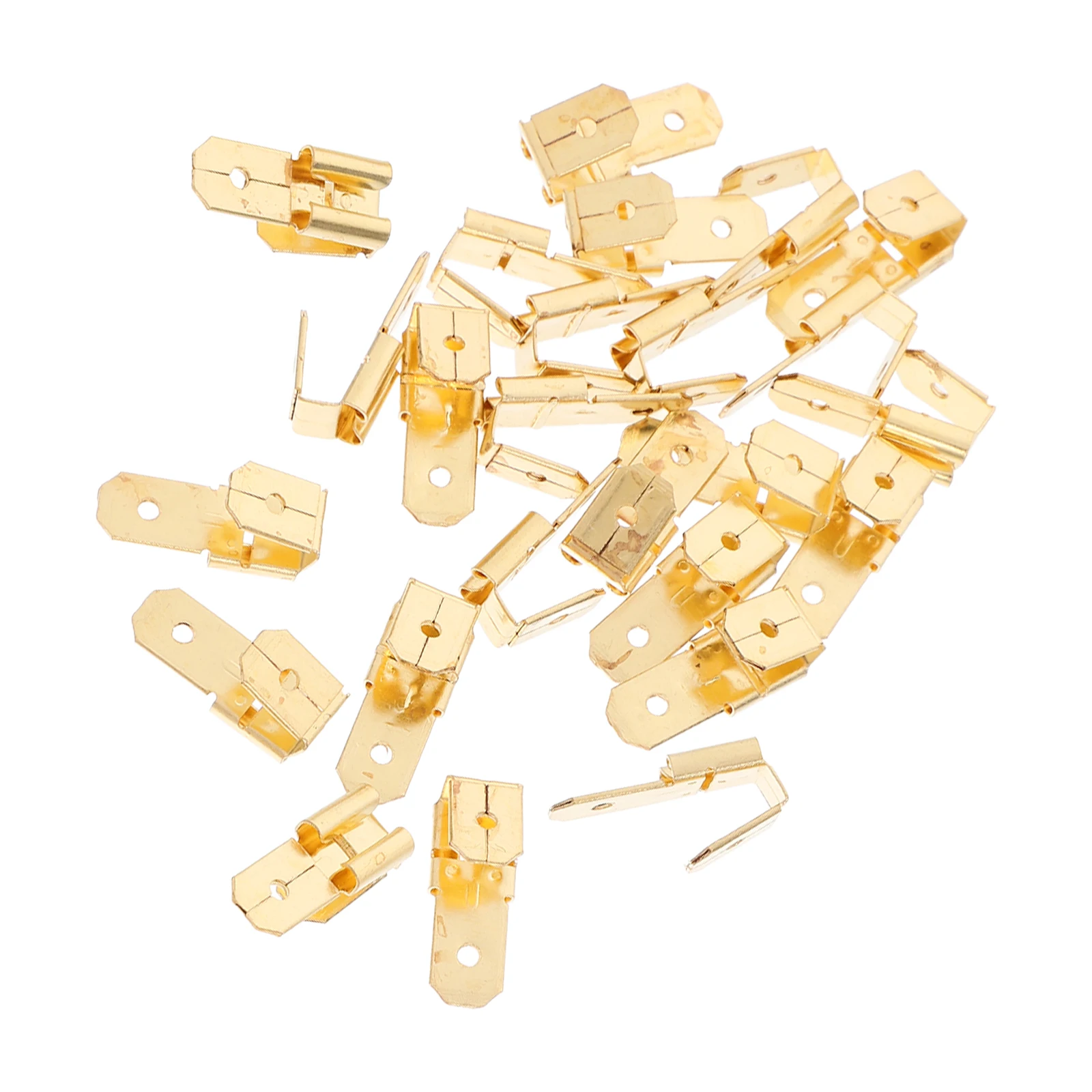 

25Pcs Electrical Spade Connectors Copper Terminals Kit for Easy Disconnection in Automotive and Marine Spade Connectors