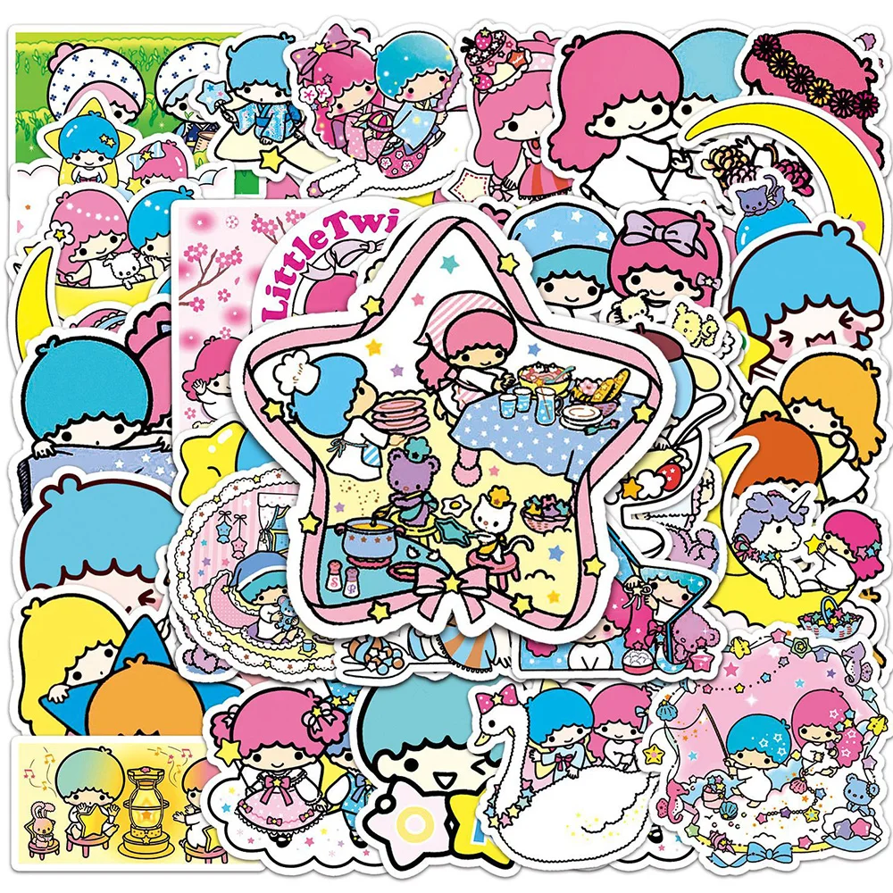 

10/30/50pcs Little Twin Stars Cartoon Stickers Aesthetic Waterproof Cute Decals DIY Scrapbooking Laptop Luggage Kid Toy Sticker