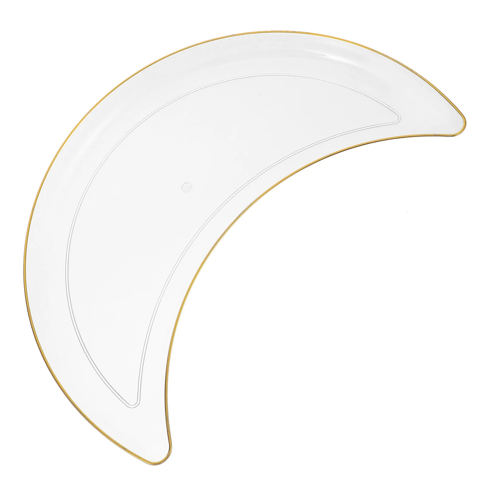 

Elegant Moon Shape Tray Ramadan Eid Mubarak Reusable Plastic Dessert Plate Easy Clean Multifunctional Serving Moon Tray