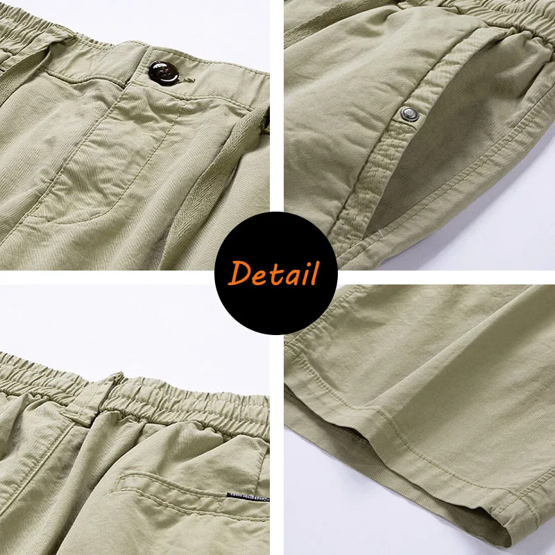 Heren Mode Nieuwe Katoenen Cargo Zak Shorts Heren Casual Rijbroek Bermuda Effen Shorts Lente Mode Jogger Shorts Broek Man