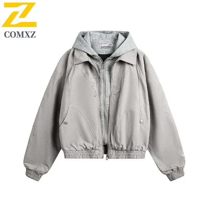 

COMXZ Мужская одежда Куртки 2025 Ретро с капюшоном Сплошной цвет Путешествия Долина Куртки выходного дня Кемпинг Дышащие куртки