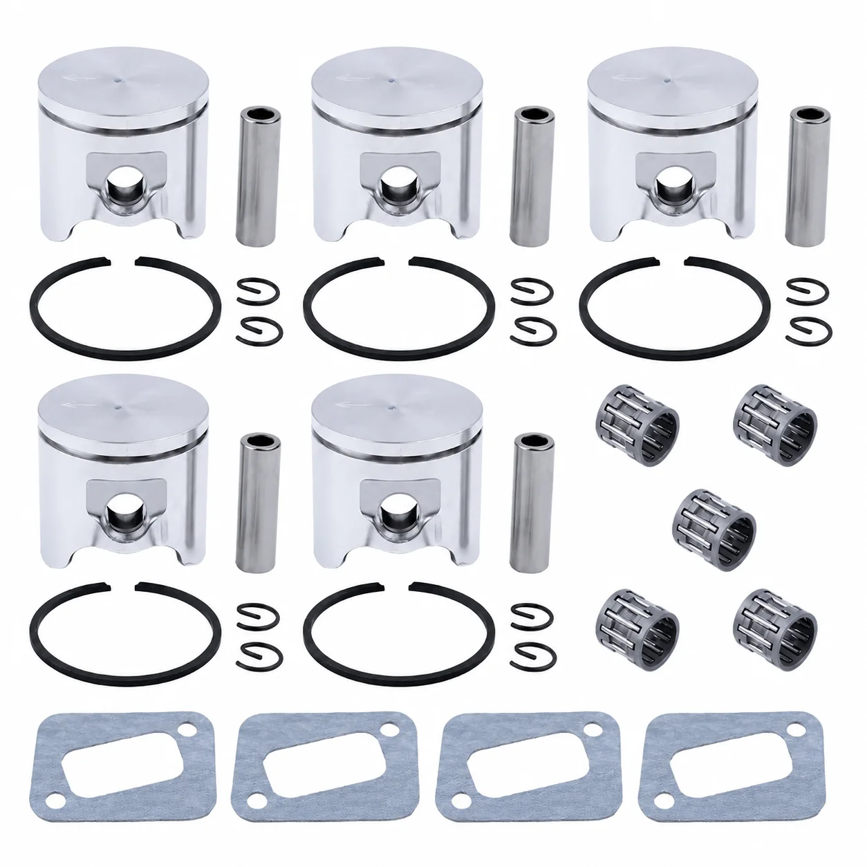5x Piston Kit 42mm W/ Pin Ring Bearing Muffler Gasket For Husqvarna 340/345/350/346XP Jonsered 2141/2145/2150 Chainsaw 503907371