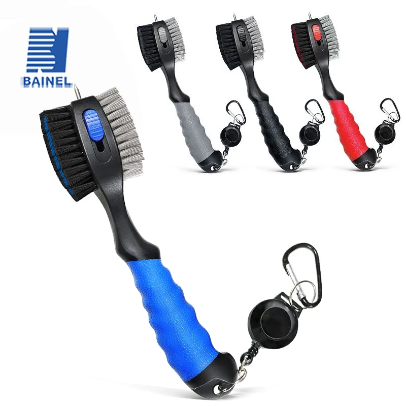 1piece Golf Club Brushes and Groove Cleaner with Magnetic Keychain Oversized Golf Brush Head and Retractable Spike Super