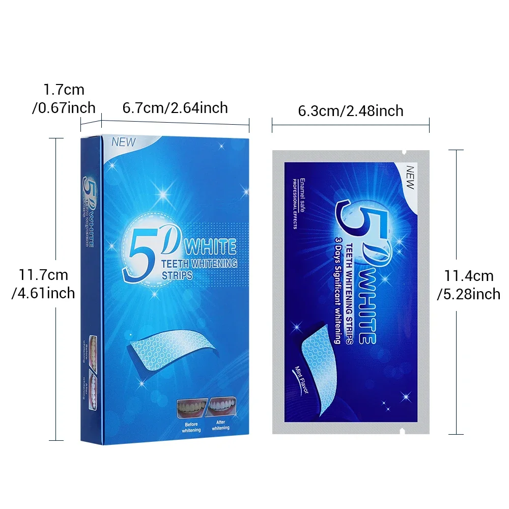 5D Gel Teeth Whitening Strips White Tooth Dental Kit Oral Hygiene Care Strip for false Teeth Veneers Dentist Whiten gel Stickers