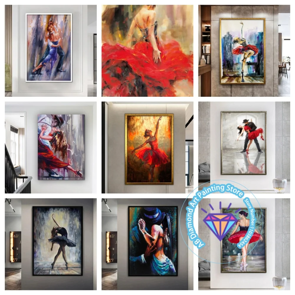 

Northern Lights Dancing Woman Couple AB Diamond Painting Kit Square Round Diamond 5D DIY Mosaic Handmade Art Gift Home Decor