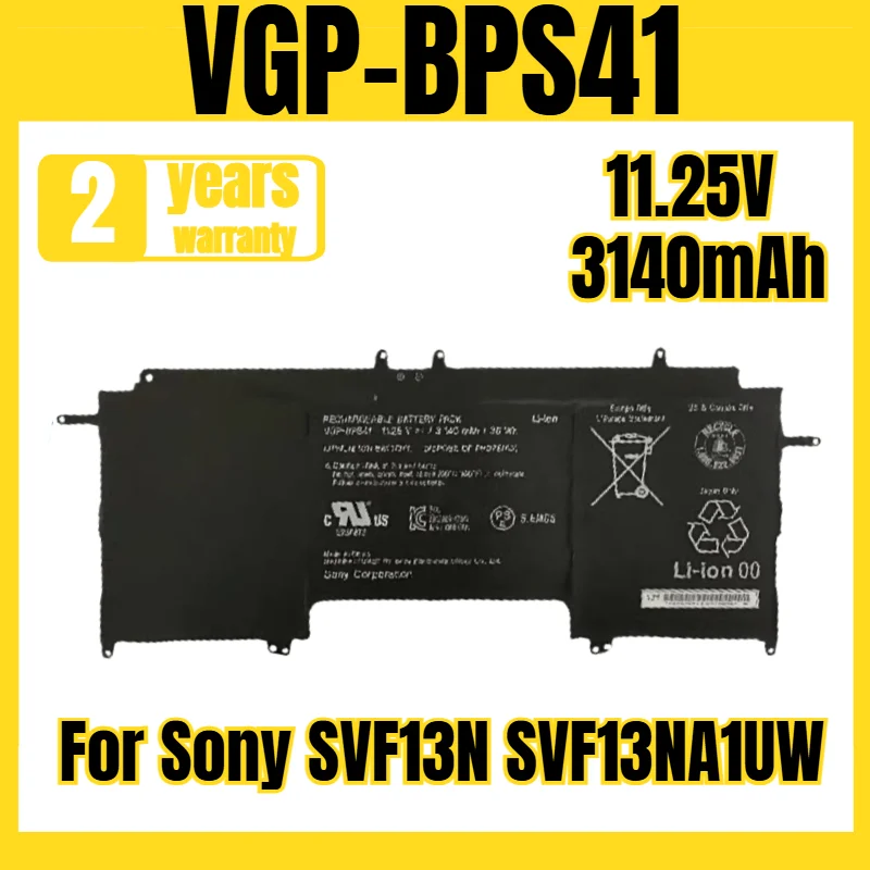 

VGP-BPS41 laptop battery, suitable for Sony SVF13N SVF13NA1UW battery, new large capacity 11.25V 3140mAh