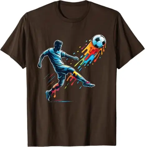 Fußball-Drip Jungen Mode Jugend Fußball T-Shirt Y2k Fußball-Liebhaber Neuheit T-Shirt Sportbekleidung für Männer, Fußballspieler-Bekleidung – Detail 7