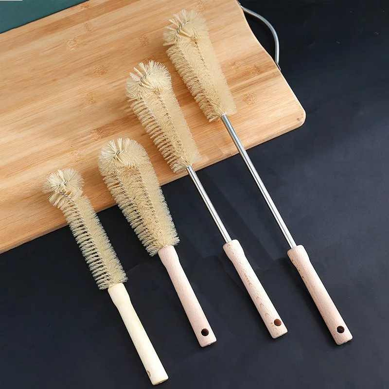 1PCS Wooden Handle Bottle Cleaning Brush Kitchen Drink Wineglass Bottle Glass Cup Cleaning Brush