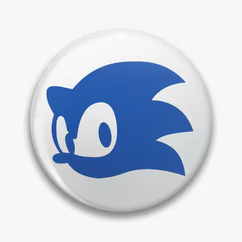 Classic Sonic Icon Blue Soft Button Pin Lover Brooch Jewelry Hat Women Fashion Creative Collar Clothes Cute Metal Badge Gift