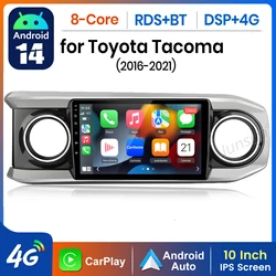 AWESAFE AI 4G LTE Wireless CarPlay Android Auto Car Radio For Toyota Tacoma 2016 2017 2018 2019 2020 2021 GPS Navi BT DSP RDS FM