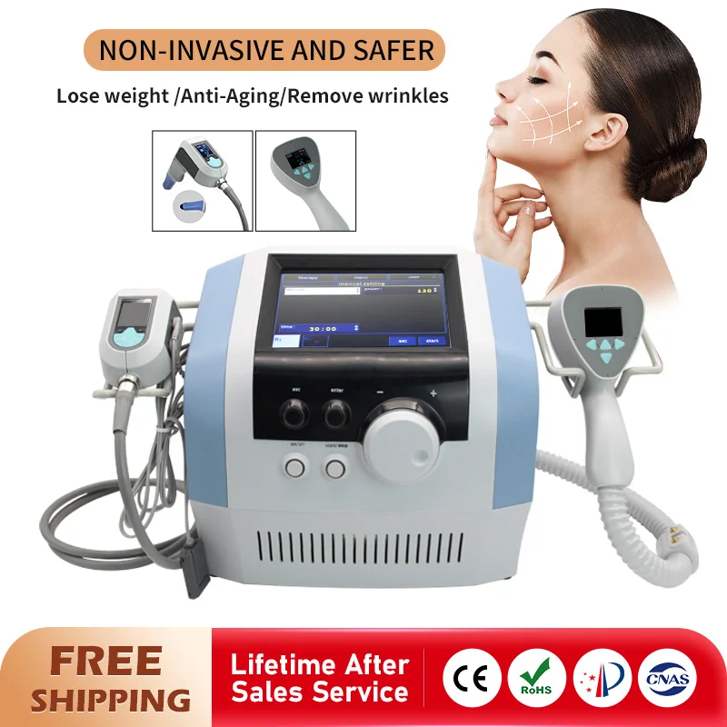 

2 in 1 RF 360 Ultra Machine Cooling System Skin Rejuvenation Fat Reducing Body Contouring 2 Handle Portable Ultrasound Salon