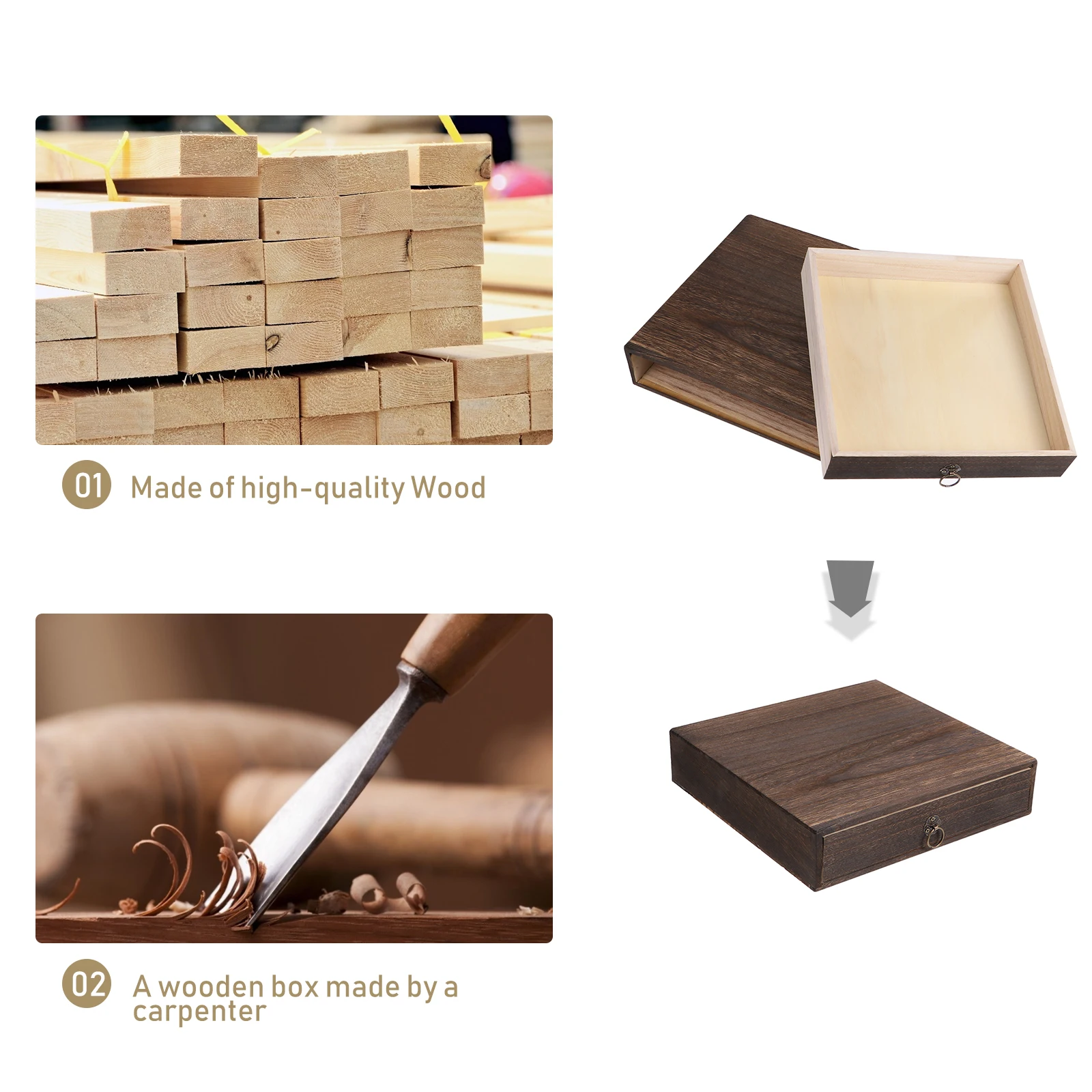 

Retro Solid Wood Drawer Desktop Organizer Storage Box Home Office Decorative Wood Desktop Drawer Tabletop Cabinet File
