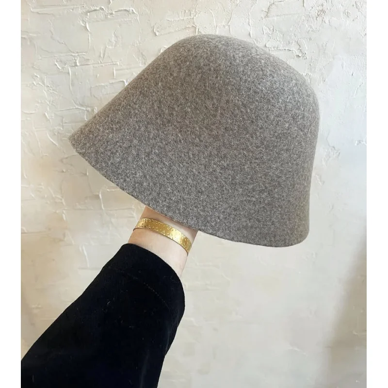 New Man Woman 100% Wool Felt Cloche Bucket Hats Unisex solid color Cone Body Basin Hat Body Base Fascinators Block Hood caps