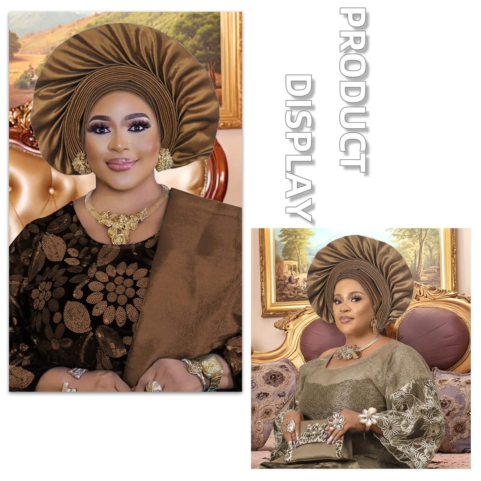 Afrikanische weibliche fächerförmige Auto Gele Alrady Made Headtie für Frauen Dame Headwraps Hochzeit Party Kopf Krawatten weibliche Turban Kappe Hüte