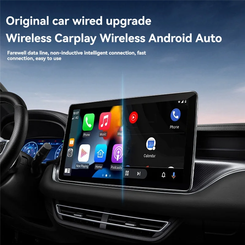 AT12 Беспроводная коробка Carplay, проводной к беспроводному модулю Carplay, соединительная коробка для автомобильной машины, Android Auto, два в одном