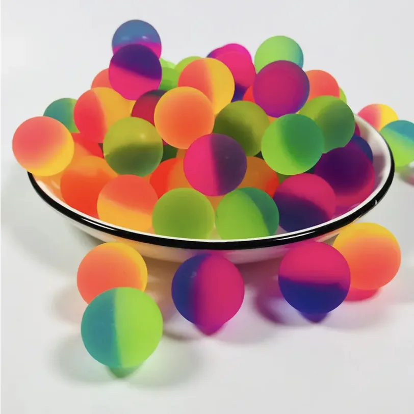 Multi size dual color elastic ball children colorful boy outdoor solid rubber bouncing ball sports game fun ball egg toy