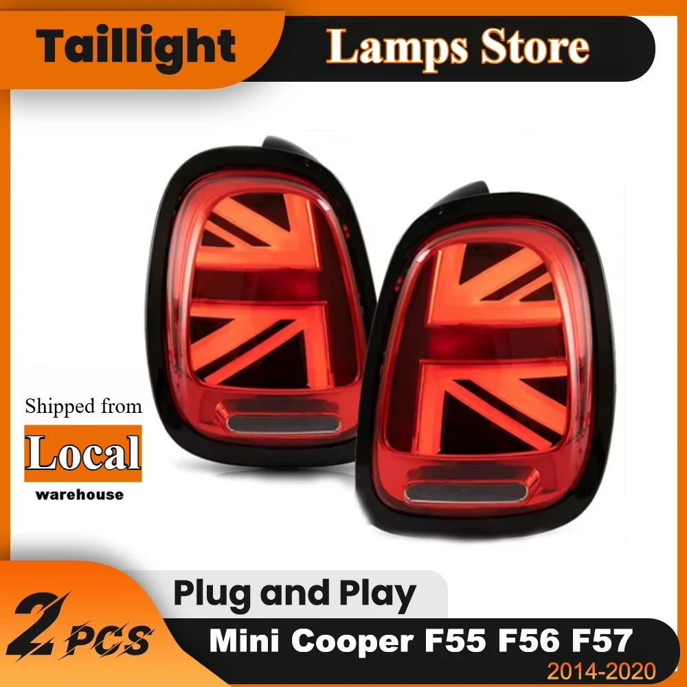 Image of LED Union Jack Rückleuchten für Mini Cooper F55 F56 F57 2014-2020 Heckbremsleuchten-Set mit Sequentiellem Blinker 1 Paar