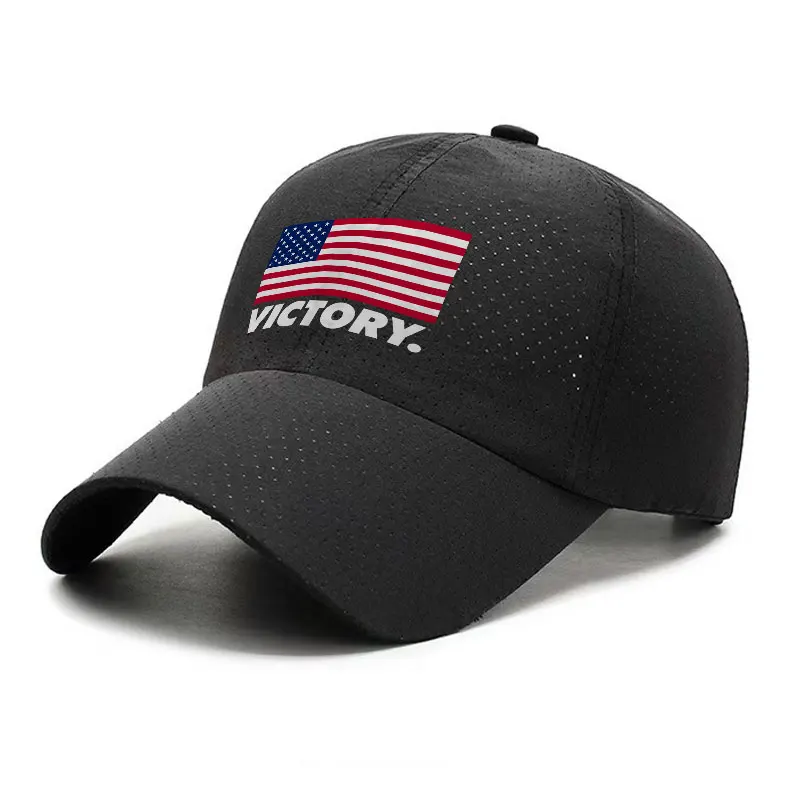 Victory American Flag Quick Dry Baseball Cap Lightweight Outdoor Sports Hat Unisex Daily Wear