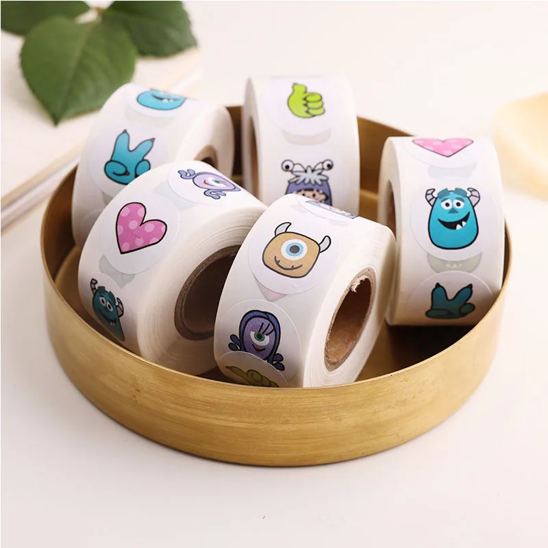 500PCS Monsters Inc Stickers Kawaii James P Sullivan Cartoon Anime Figure Envelope Sealing Children\'s Reward Decoration Sticker