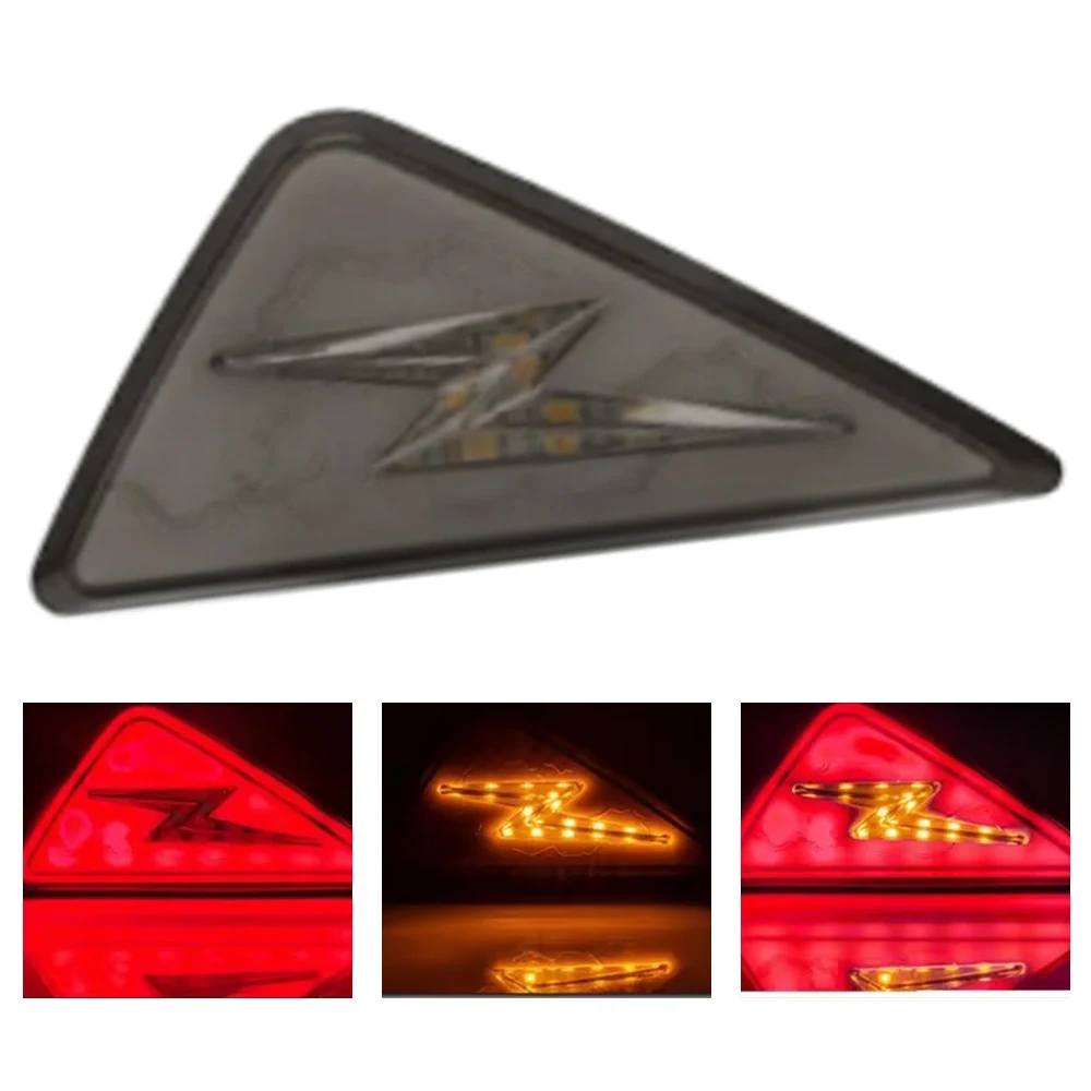 

2pcs Motorcycle Flush Mount Triangle Turn Signal Light Amber White Red LED Indicator Lamp DRL Blinker Flasher 12V M10