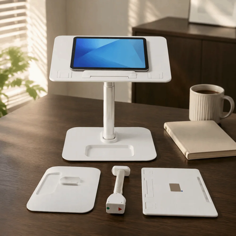 Modern Aluminum Alloy Tablet Floor Stand Tablet Slots Portable Car Desk For Laptop Adjustable Height Sofa Table Car Camping