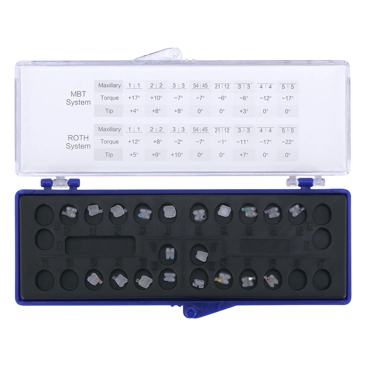 AZDENT Keramik-Zahnspangen, kieferorthopädische Zahnspangen, MBT Roth 0,022 0,018, Haken auf 3 4 5 Mesh-Basis – Detail 2
