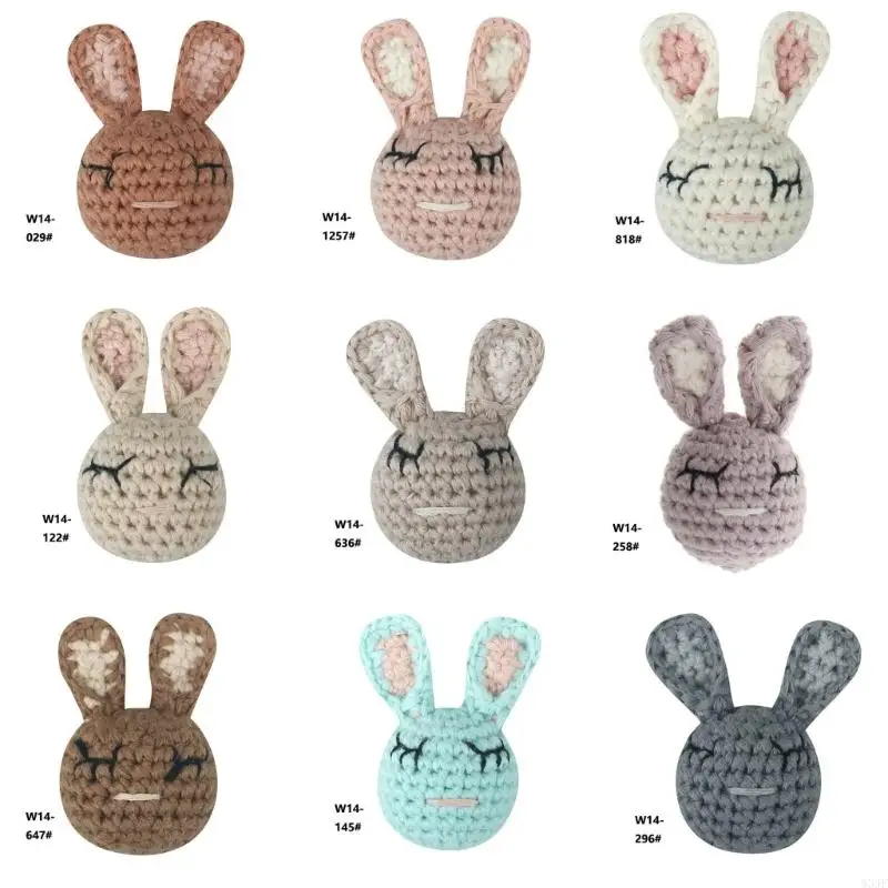 

W3JF Crochet Rabbit Pacifier Clip Accessories Teether Toy Baby Teething Gift Chew Toy