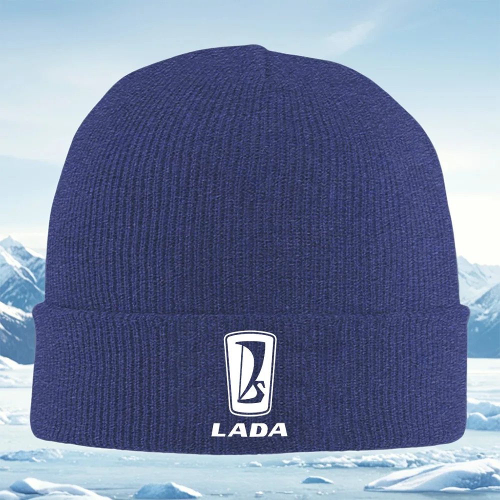 شعار أبيض داخل مخطط مستطيل الرجال النساء للجنسين محبوك قبعة قبعة صوفية قبعة الشتاء الحرارية الدافئة عيد الميلاد في الهواء الطلق C