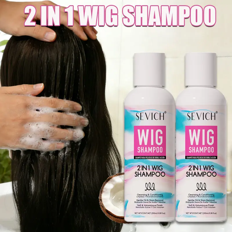 Wigs Care Shampoo Coconut Oil Wig Conditioner Wig Frizz Control & Smooth Professional Wig Care Solution for All Types of Wig