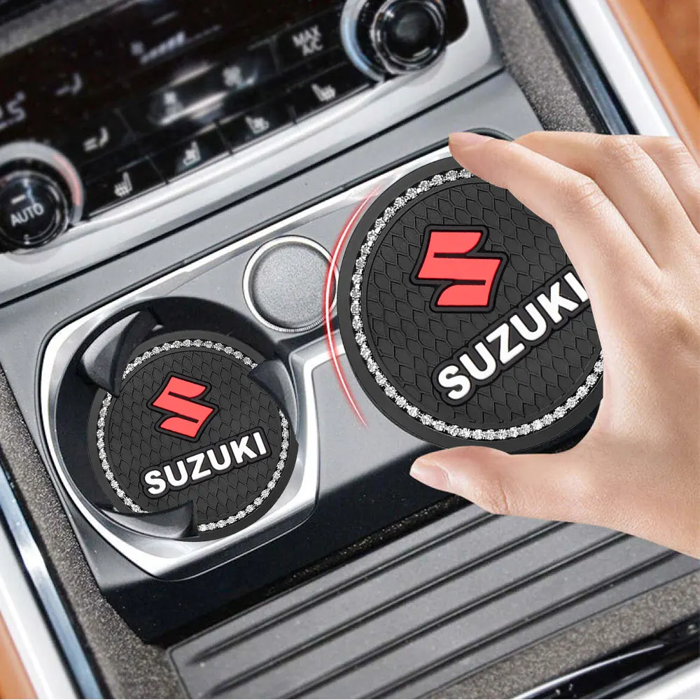 

2Pcs Anti-slip Rubber Car Cup Mat Bottle Holder Pad For Suzuki ALTO SX4 Swift Jimny IGNIS Samurai Grand Vitara Baleno