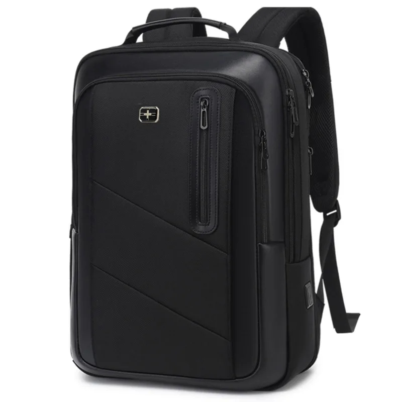 

Swiss Large Capacity Expandable Backpack Men Business Laptop Bag Waterproof Travel Hiking Bag Work Commuter School Bag