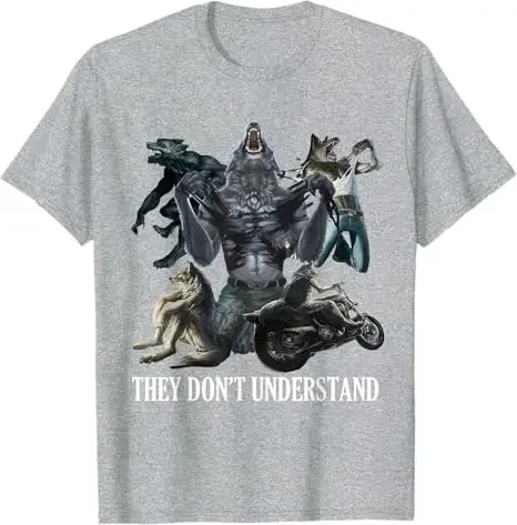 Sigma Wolf Meme A Summer Fashion Pure Cotton Short-sleeved T-shirt Printed with The English Words "Inhinged Alpha or Sigma Wolf"