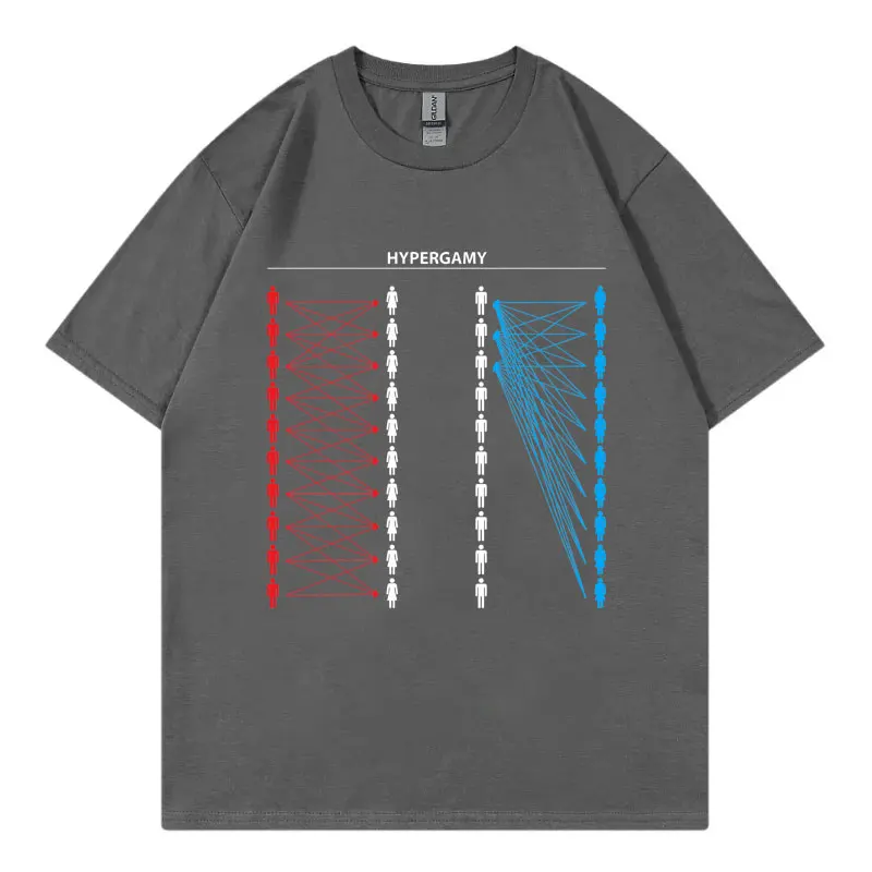Hypergamy Meme Lustige Dating-Strategie T-Shirts für Männer und Frauen, modisches, lässiges, übergroßes T-Shirt, Sommer, 100 % Baumwolle, kurzärmeliges T-Shirt – Detail 7