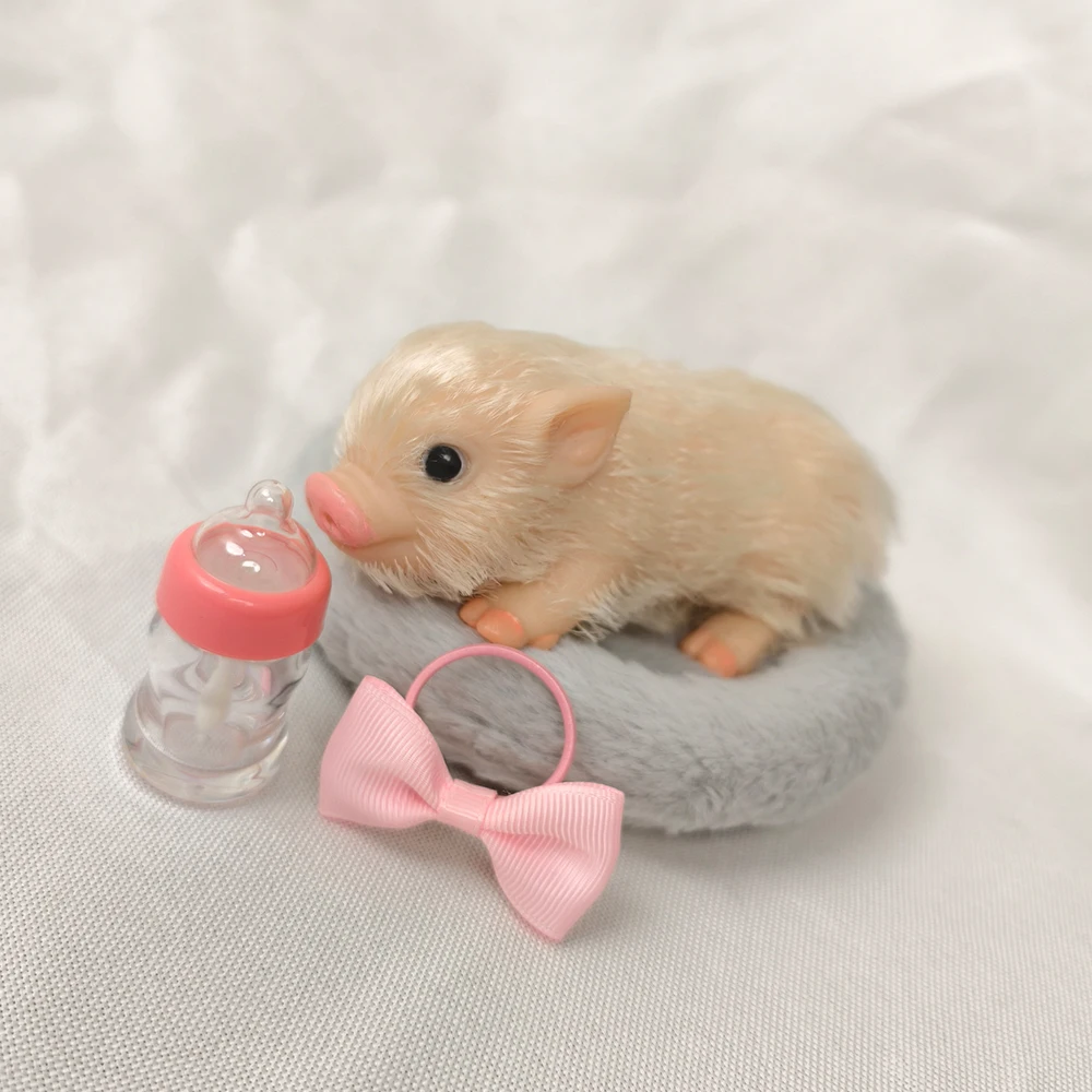 Maialino in Silicone da 5 Pollici, Morbido e Carino, Mini Animali Realistici con Accessori, Bambola Maialino Neonato Realistica, Giocattolo Antistress, Regalo