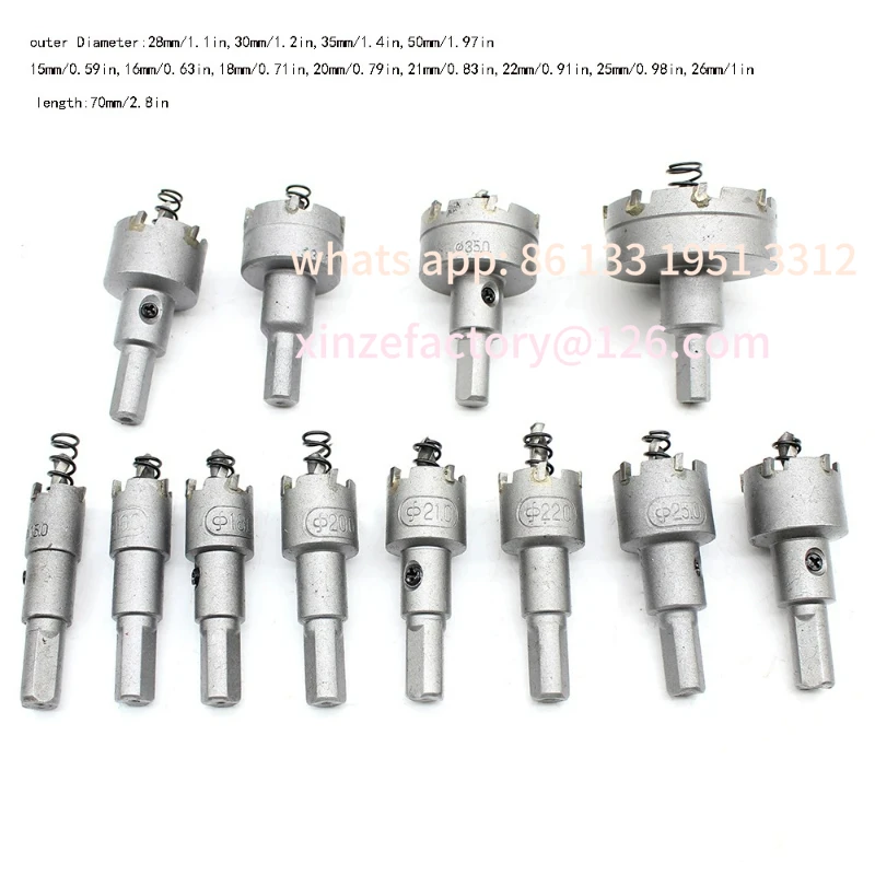 Set da 12 punte da trapano per sega a tazza in carburo HSS personalizzabili, taglierina circolare, punta da 15 mm-50 mm, punte elicoidali in metallo